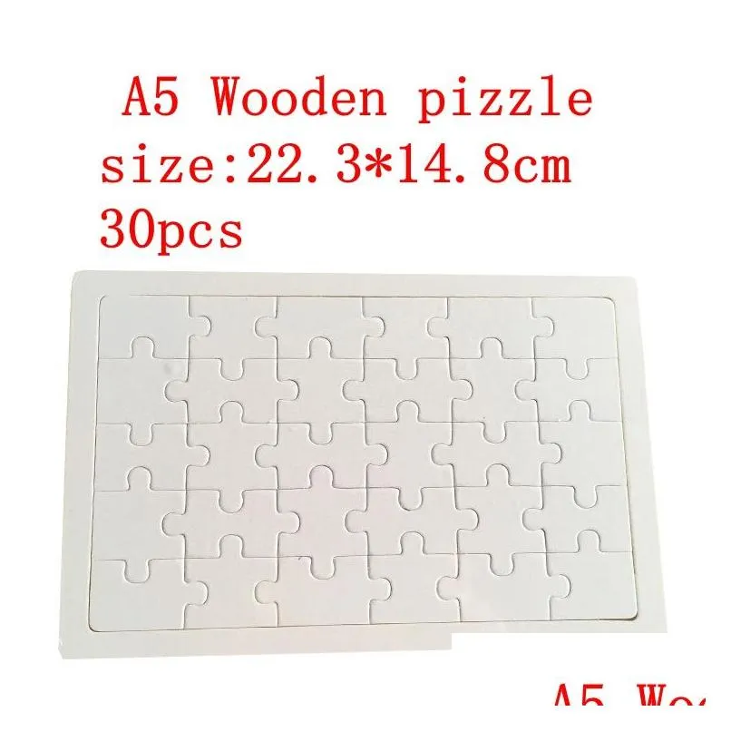 diy sublimation blank jigsaw heat transfer blanks puzzle product a4/a5 multistandard wooden toys for children logo customization paper puzzles