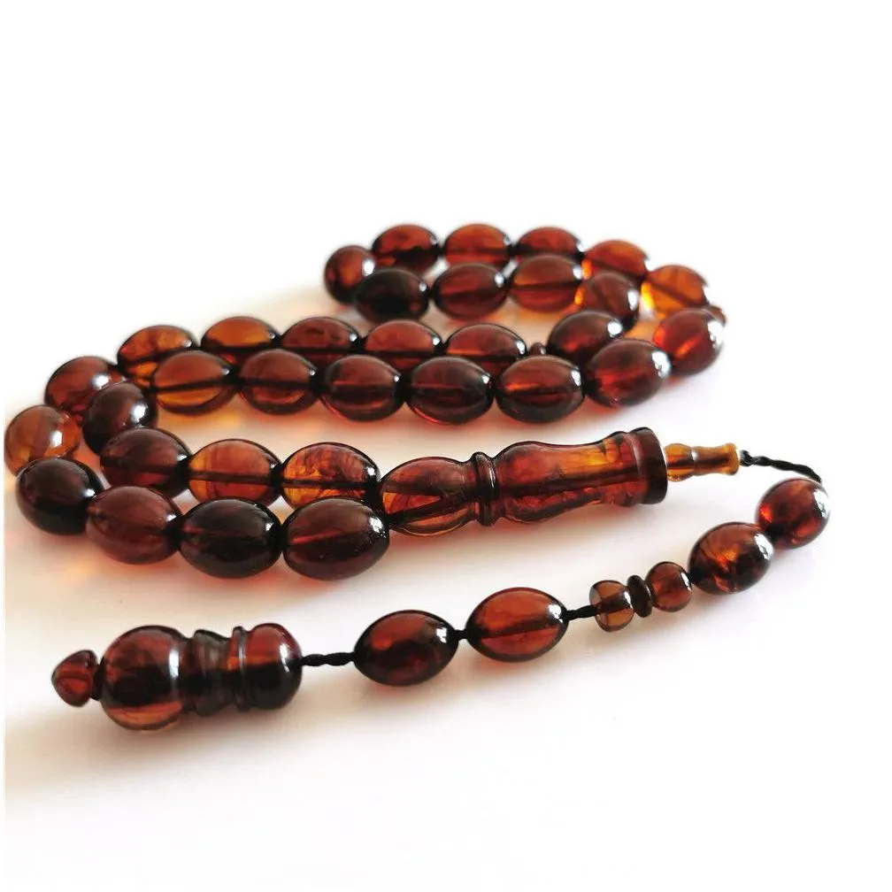 charm bracelets islamic rosary misbaha islam gifts coffee resin amber oval shape 11x14mm 33 prayer beads muslim tasbih tasbeeh wholesale