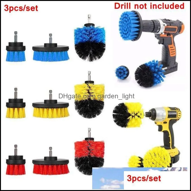  power scrub brush drill cleaning brush 3 pcs/lot for bathroom shower tile grout cordless power scrubber drill attachment brush