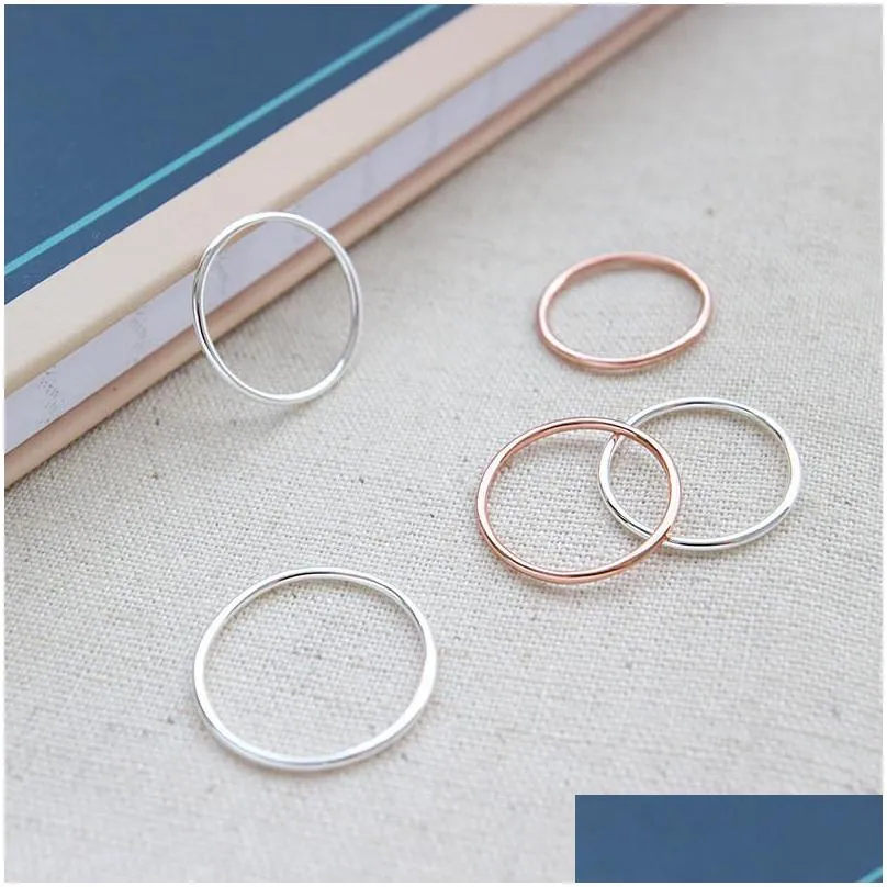 new simple 925 sterling silver ring for women 1.2mm thickness knuckle ring girls finger ring fine jewelry aneis