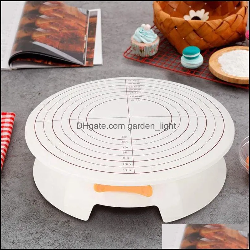 birthday cake turntable rotating plastic antiskid decor rotary table round stand baking tools pastry