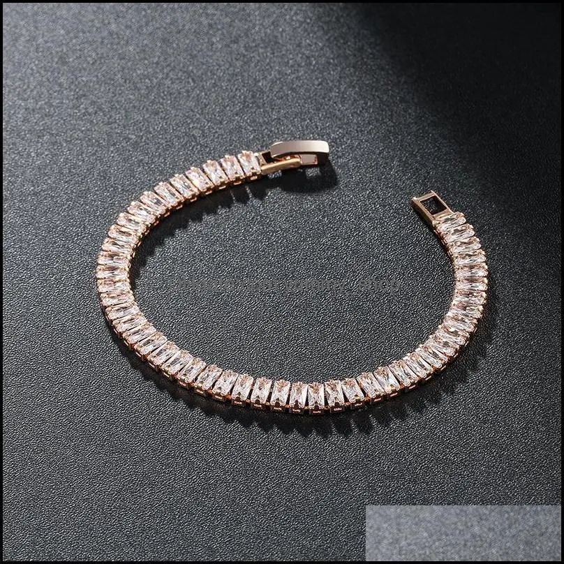 fashion crystal tennis bracelet zircon beads men bangle chains strand bracelets for women