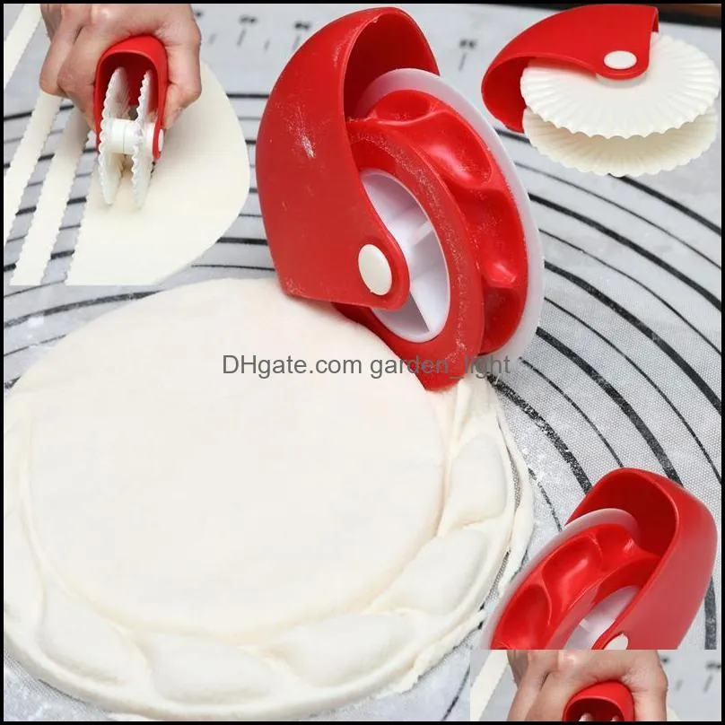 baking pastry tools dough lattice cutter pizza pie decoration gadget plastic roller wheel crust noodle roll fancy knife