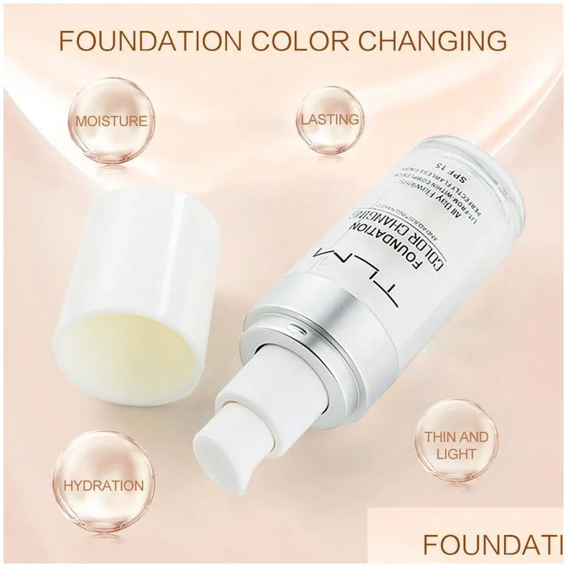 tlm 30ml color changing liquid foundation oilcontrol concealer cream hydrating long lasting makeup foundation base bb tslm1