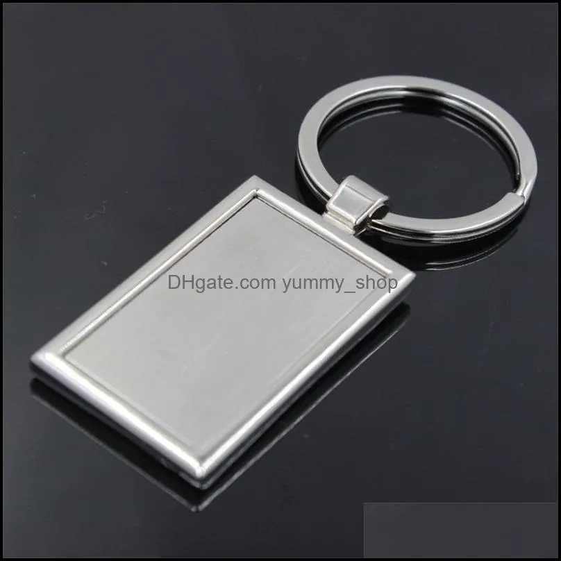 stainless steel key ring metal blank tag keychain creative advertising custom logo keyrings for promotion gifts96 q2