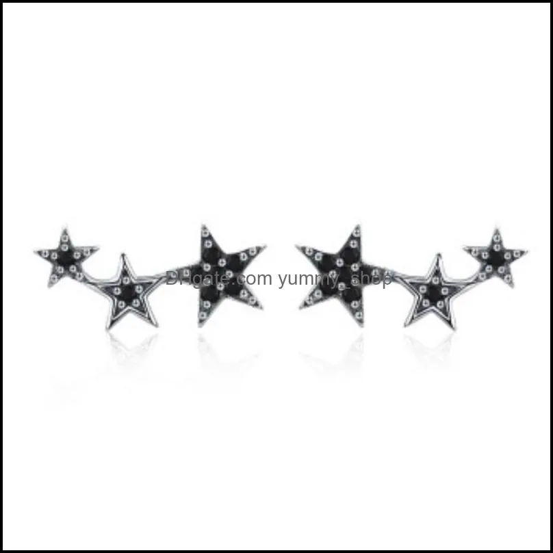 sterling silver woman delicate star cubic zirconia earrings female fine jewelry for valentines day gift 732 z2