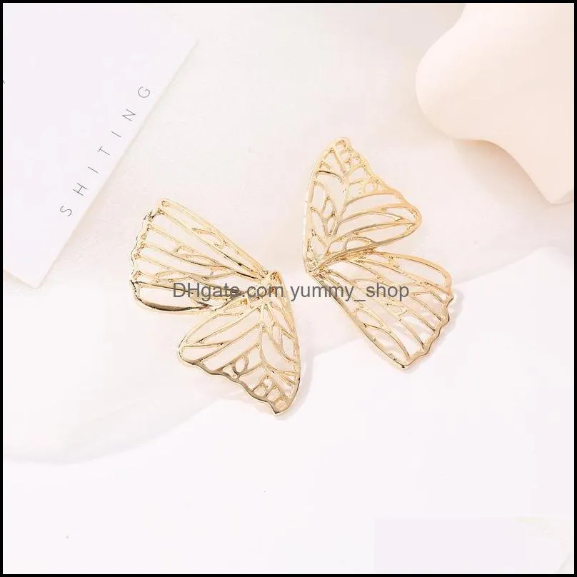 fashion personality butterfly wings earrings for women gold exaggerated large earring jewelry