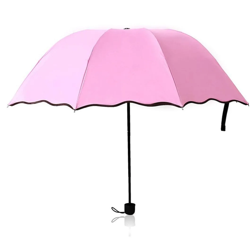 three folding black coating sunscreen uv manual umbrella outdoor parasol dual use adults umbrella floral