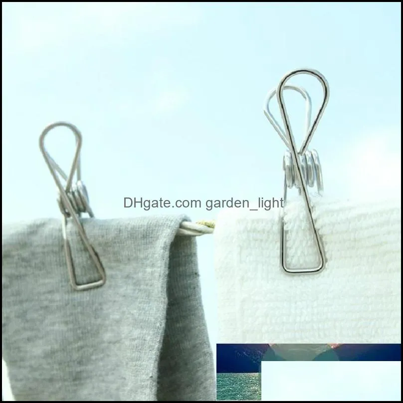 20pcs stainless steel clothes pins pegs holders windproof clip clothing clamps sealing clip household clothespin clips