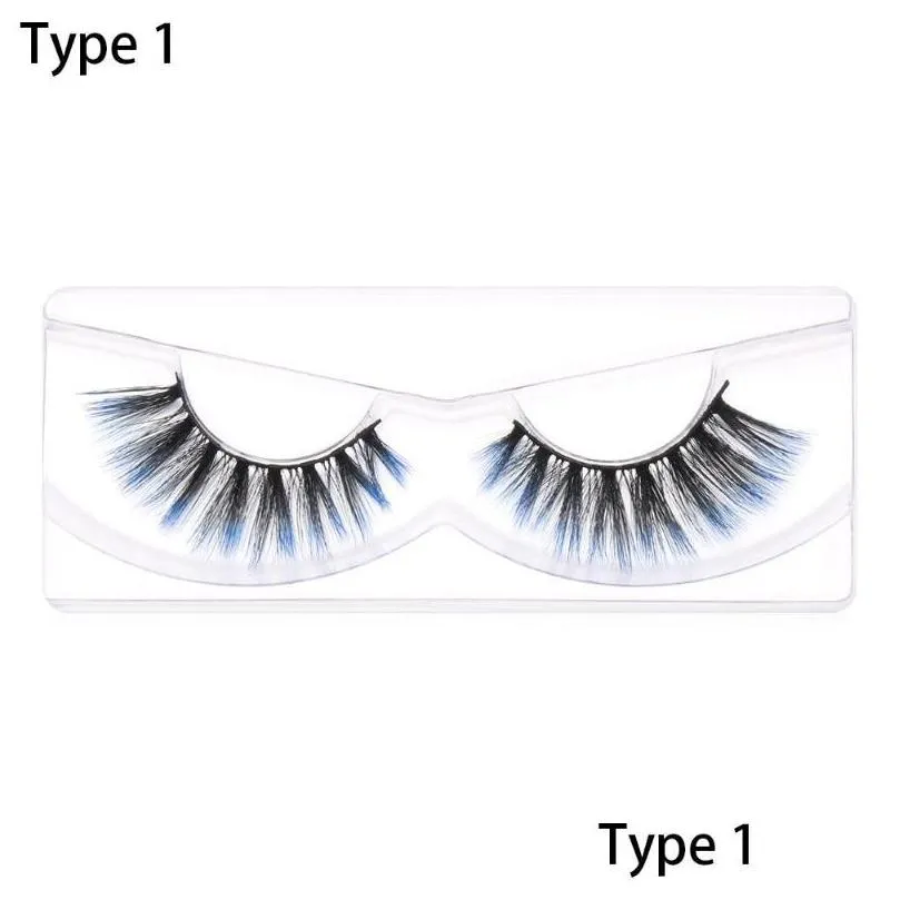 false eyelashes 1 pair 6d faux mink lashes natural drama colorful long soft handmade curly eyelash