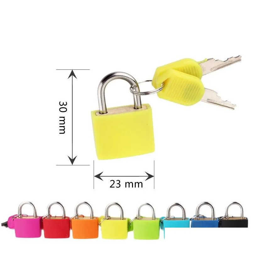 small mini strong metal padlock travel suitcase diary book lock with 2 keys security luggage padlocks decoration 8 colors door locks