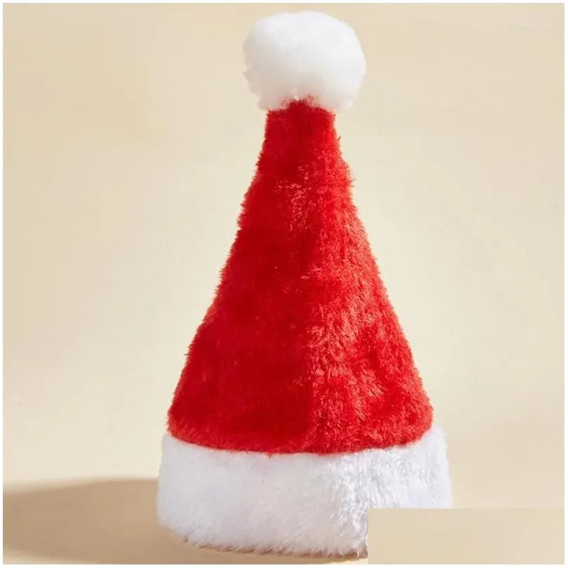 dog apparel christmas hat pet supplies winter warm xmas year plush cap cat ornament santa claus party home decoration