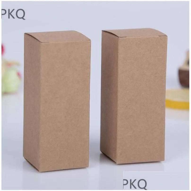 100pcs gift wrap 10ml/20ml/30ml/50ml/100ml white black kraft paper packaging box dropper bottle cosmetics party gift tubes cardboard