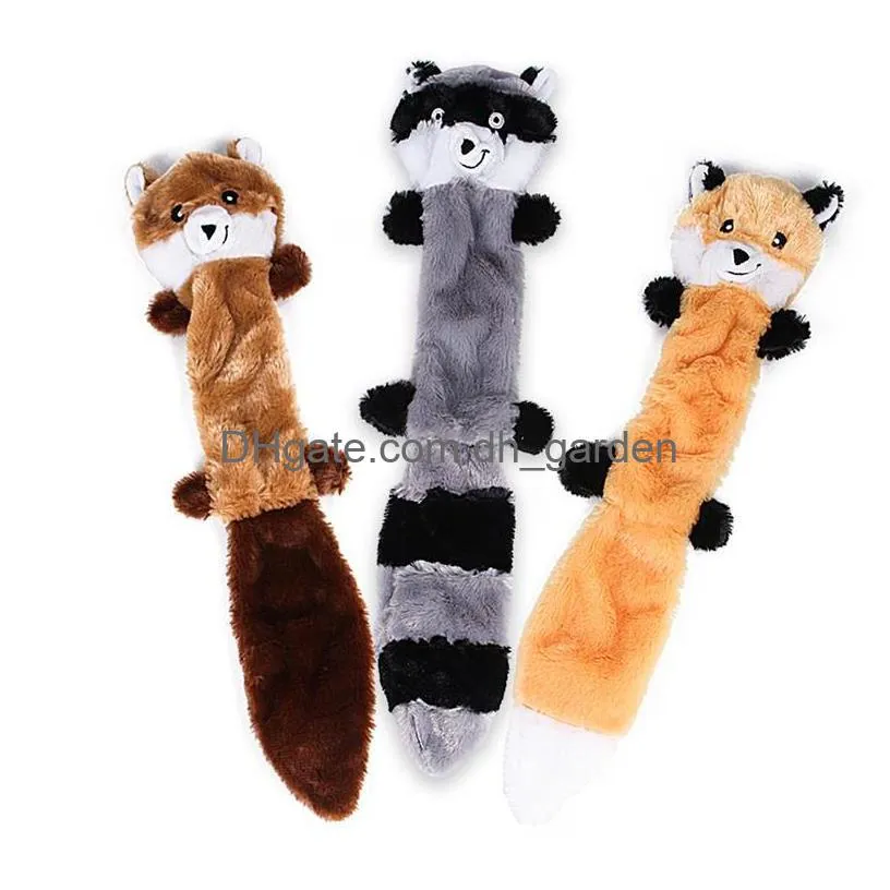 dog squeaky plush toy cute animal raccoon shape pet chew dog toys dog accessories bite resistant sound pet chewing toy