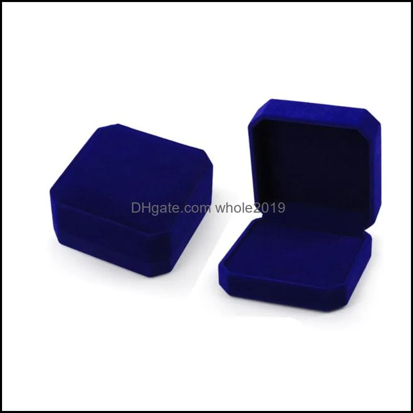 multifunctional solid color velvet jewelry packaging storage boxes for pendant necklace rings earring set display wedding birthday