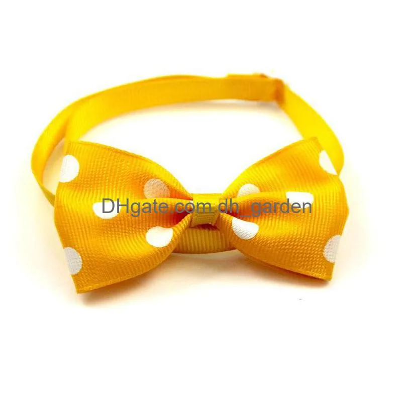 cute dot dog bow tie multicolor pet collar adjustable pet tie neck wear for small medium dogs lovely pet accessories
