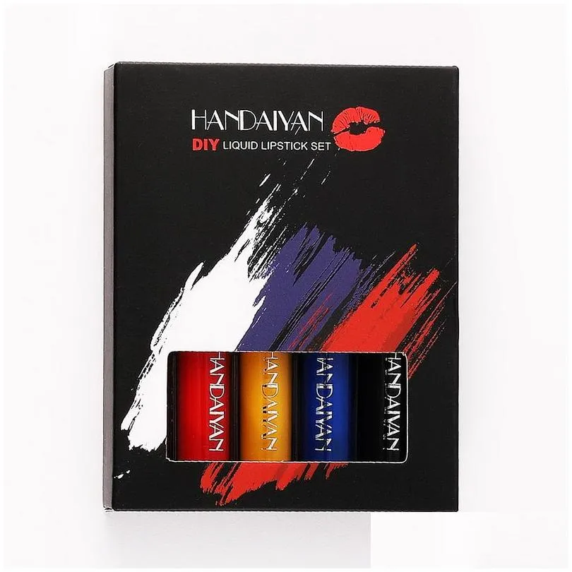handaiyan diy liquid lipstick set 5 lipsticks colors moisturizer longlasting high pigment soft gog lip color makeup lip glaze