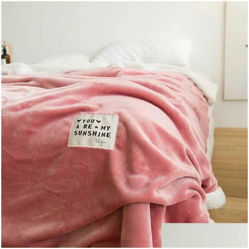 double thickening lamb cashmere blanket sofa winter super warm cozy throw blankets for office siesta aircondition bedspread