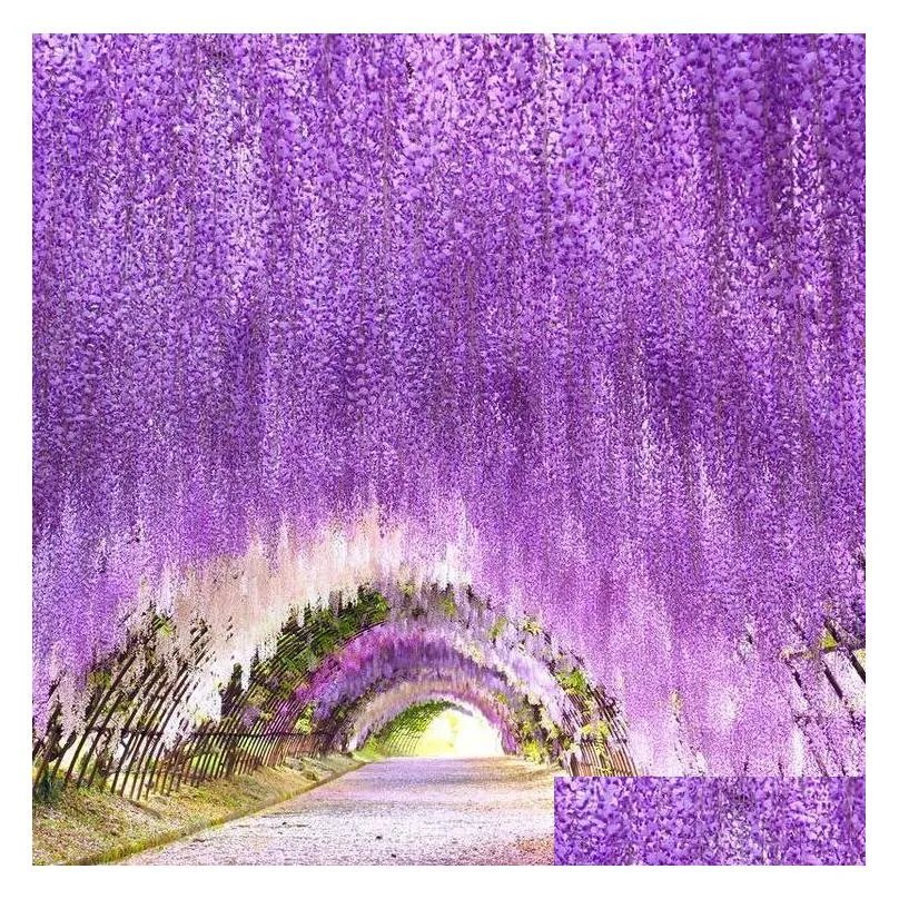 20 colors hanging wisteria flower artificial silk flower vine elegant wisterias vines rattan for wedding garden home parties