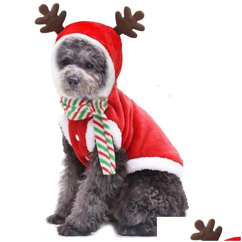 dog apparel coral fleece christmas teacup puppy clothes soft pet dog hoodies sweater for dogs cute pitbull