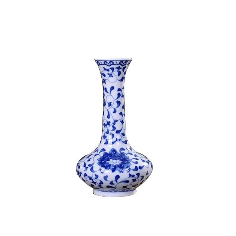 traditional chinese blue white porcelain vase ceramic flower vases vintage home decoration