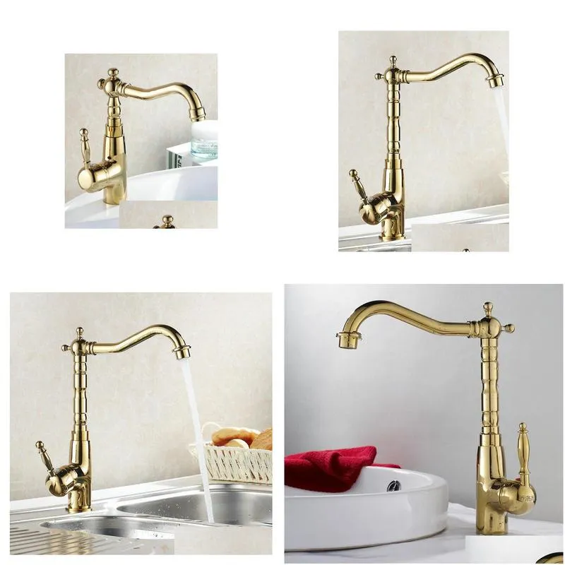 wholesale auswind antique brass gold faucet kitchen swivel faucets bathroom faucet sink basin mixer tap