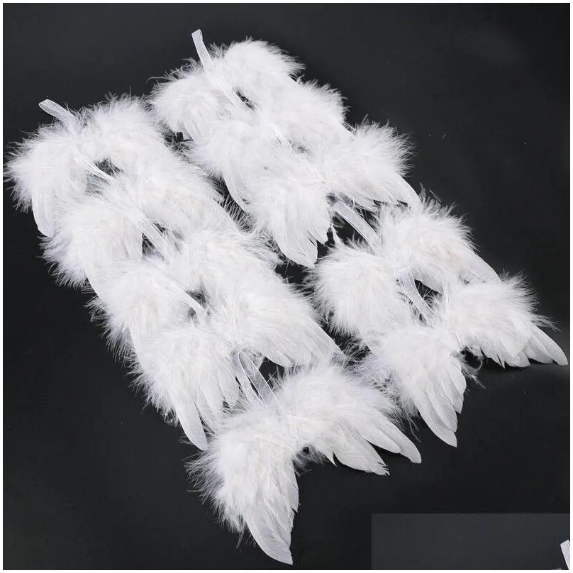 white feather wing lovely chic angel christmas tree decoration hanging ornament home party wedding ornaments xmas