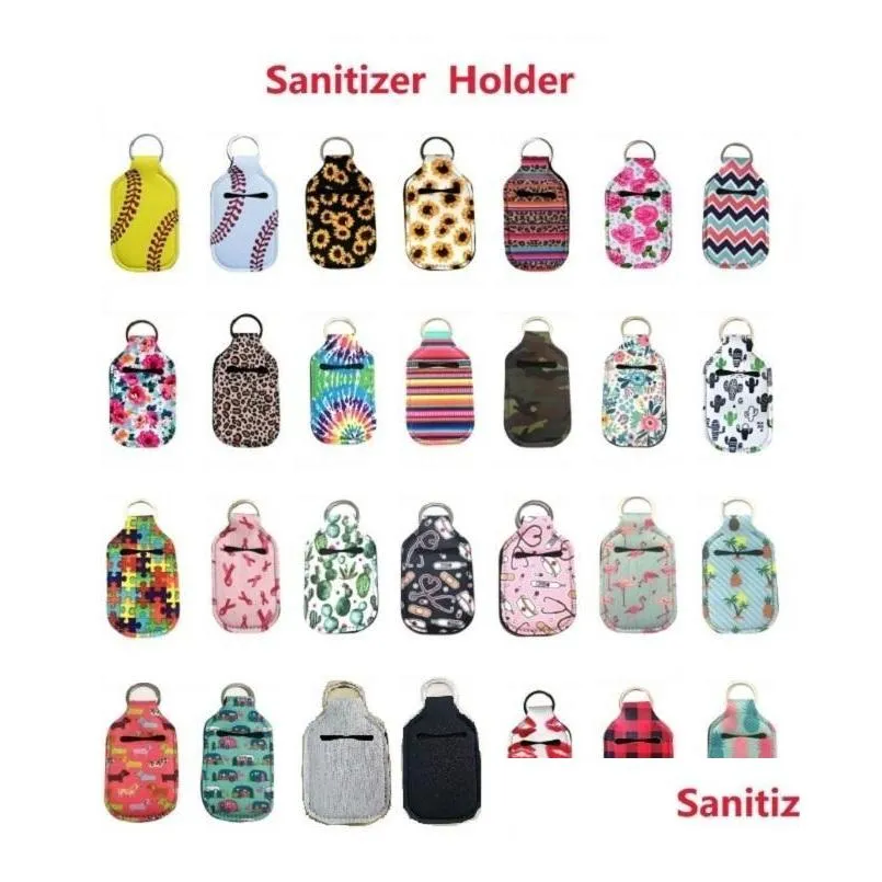 163 styles customize neoprene hand sanitizer bottle holder keychain bags 30ml hand sanitizer bottle chapstick holder with softball