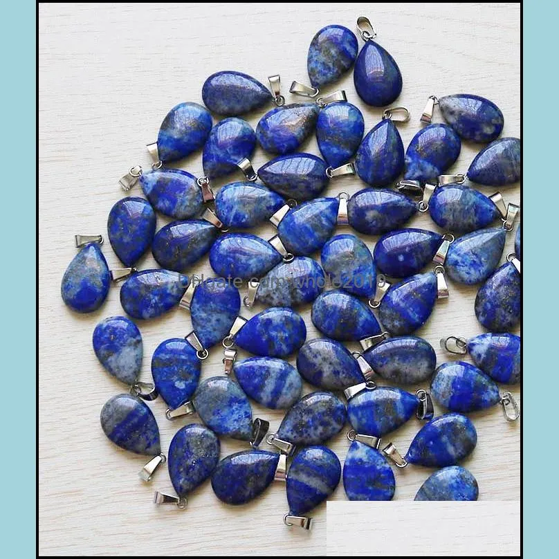 wholesale pendant lapis lazuli stone warter drop teardrop beads pendants charms for jewelry making