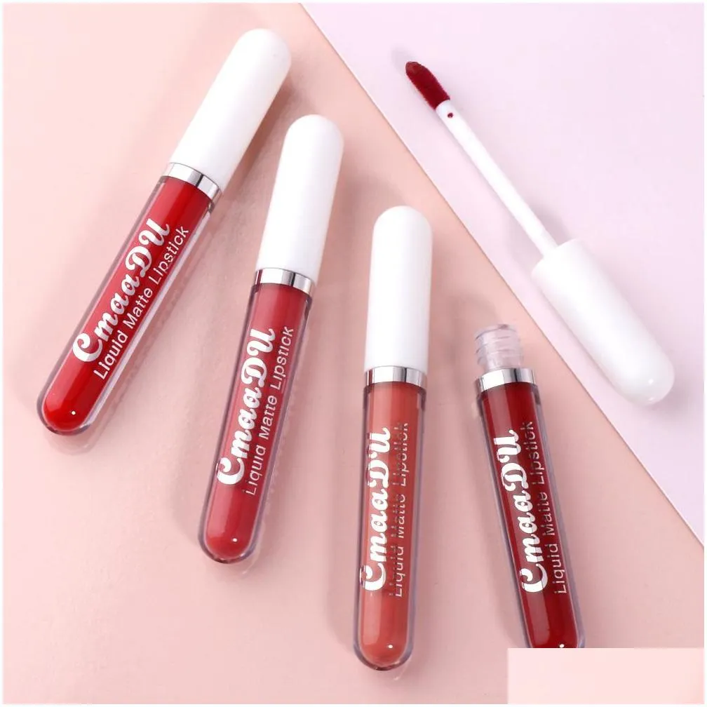 cmaadu matt lip gloss wholesale waterproof sexy longlasting lipgloss velvet matte lipstick 18 color makeup lips brilliant