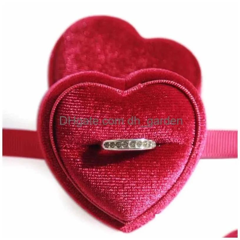 heart shaped jewelry box velvet ring pendant boxes earrings display case jewelry storage holder for proposal engagement wedding