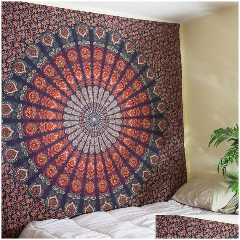  mandala tapestry hippie home decorative wall hanging bohemia beach mat yoga mat bedspread table cloth 210x148cm