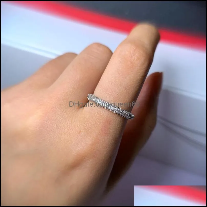 100 real 925 silver rings for women simple double stackable fine jewelry bridal sets ring wedding engagement accessory 201006 465 q2