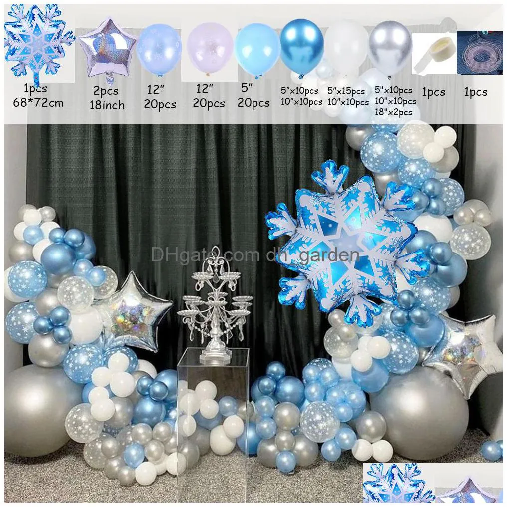 christmas party supplies new ice and snow themed balloon package christmas garland set birthday decoration