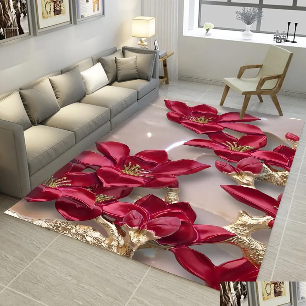 3d carpets 2000mm x 3000mm rectangular rugs living room lotus flower rug sofa coffee table mat bedroom yoga pad study door mat