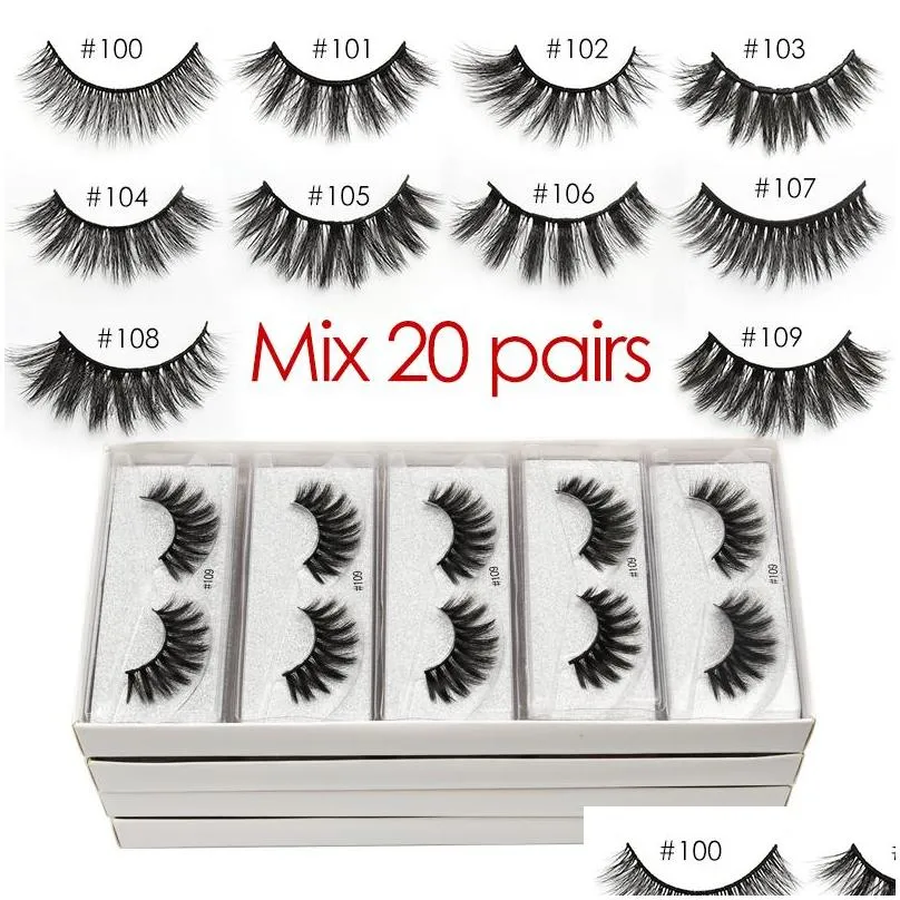 eyelashes wholesale 20/30/50/100 pairs 3d mink lashes natural false eyelashes hand made