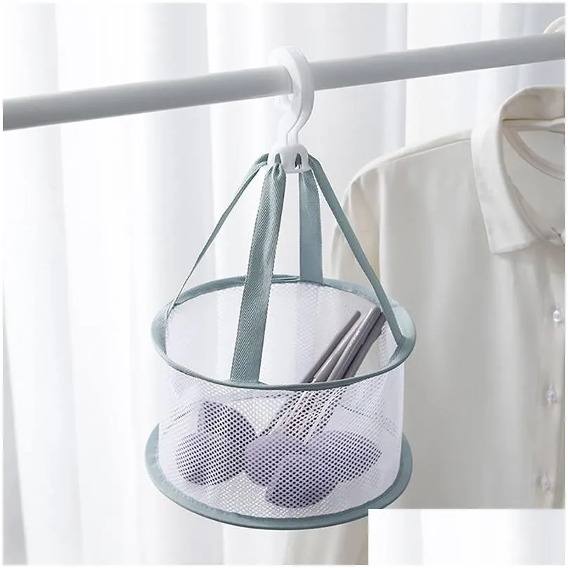 drying rack hanging basket beauty egg net bag hangable makeup brush storage organizer