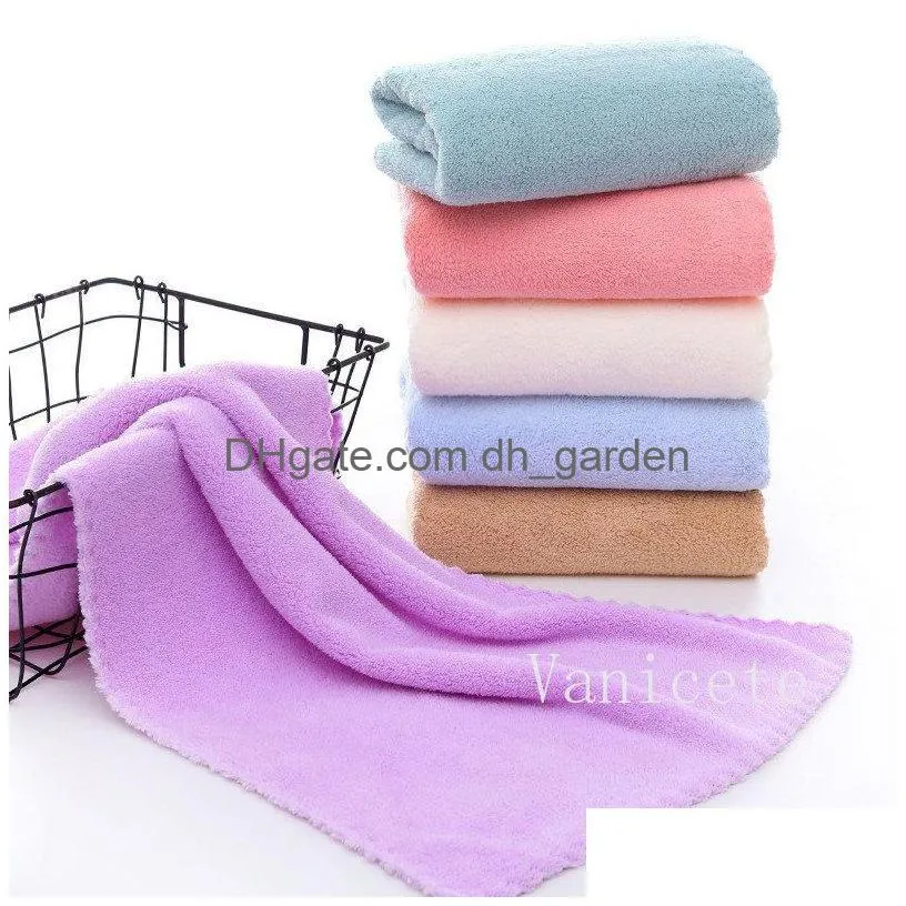 superfine fiber flower side towel coral velvet towels solid color thickened soft water uptake washcloth t9i002152