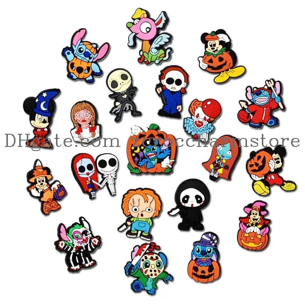 3ml cartoon halloween skull/we bare bears shoe charms party decorations horror movie shoe decoration for bracelet accessories men women gifts