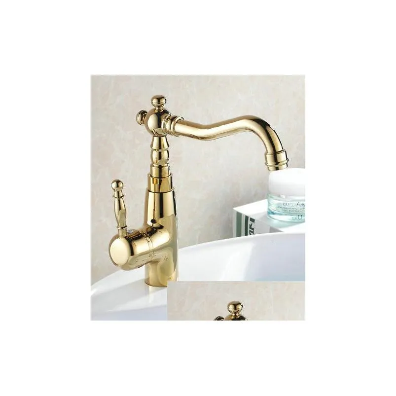 wholesale auswind antique brass gold faucet kitchen swivel faucets bathroom faucet sink basin mixer tap