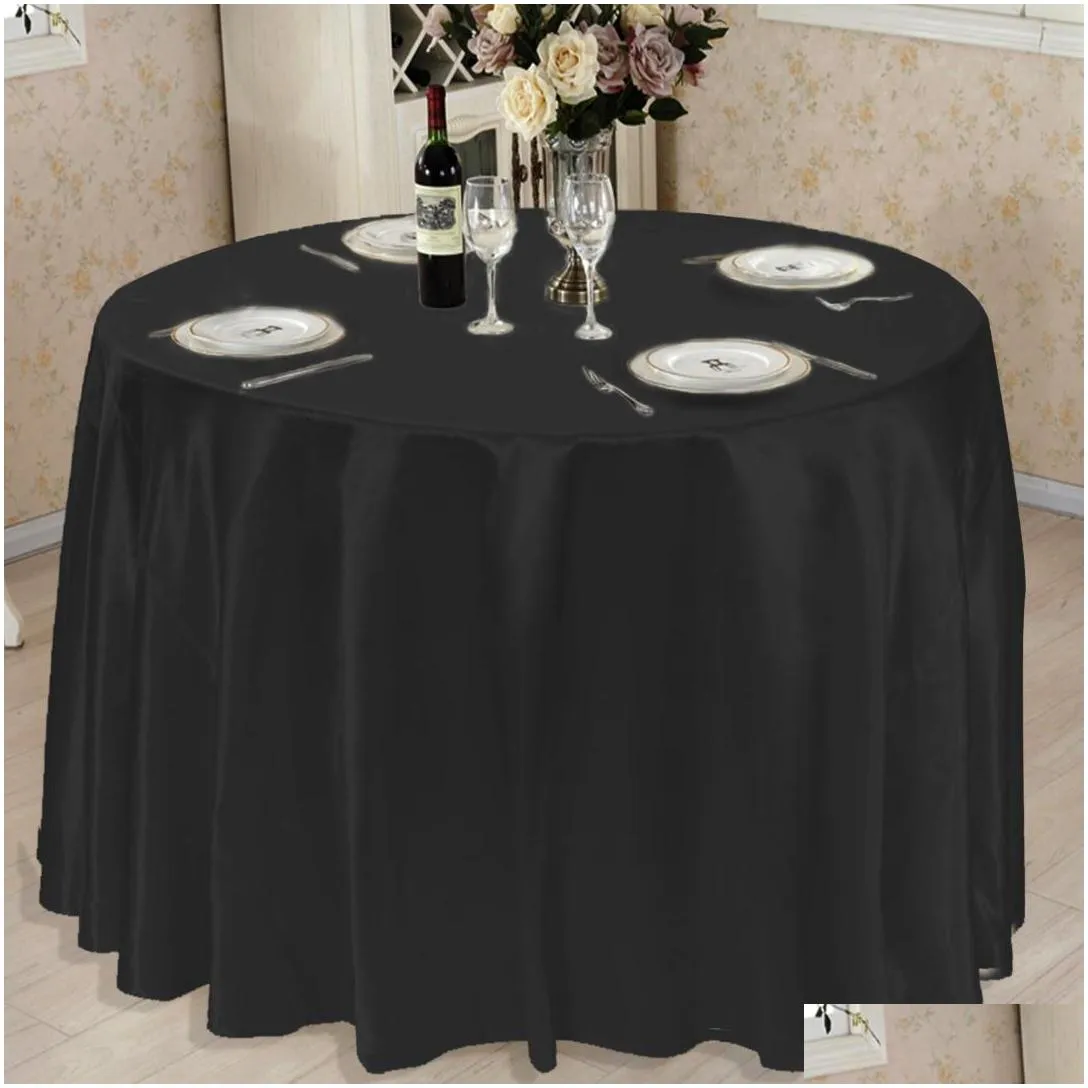 table cloth 1pcs satin tablecloth 5790120 white black solid color for wedding birthday party