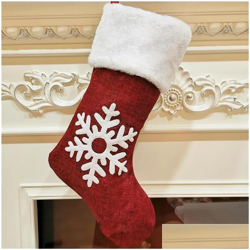 fashion christmas stockings decor christmas trees ornament party decorations santa snow elk design stocking candy socks bags xmas gifts bag