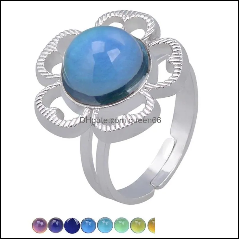 hot selling fashion charm warm mood color changing ring adjustable 811 q2