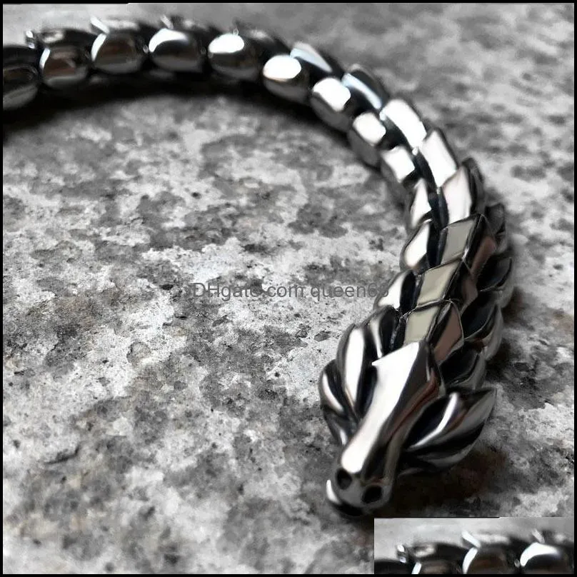 dragon bracelet personality retro titanium steel keel bracelet trendy mens handmade jewelry gift 796 q2