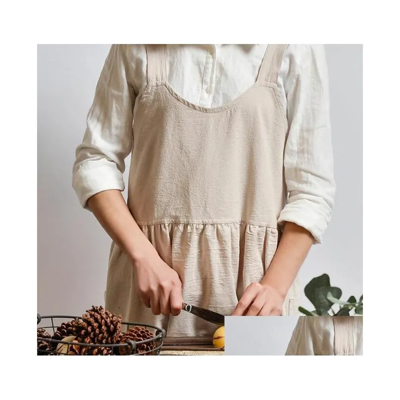 cotton skirt apron women bib apron coffee shops and flower