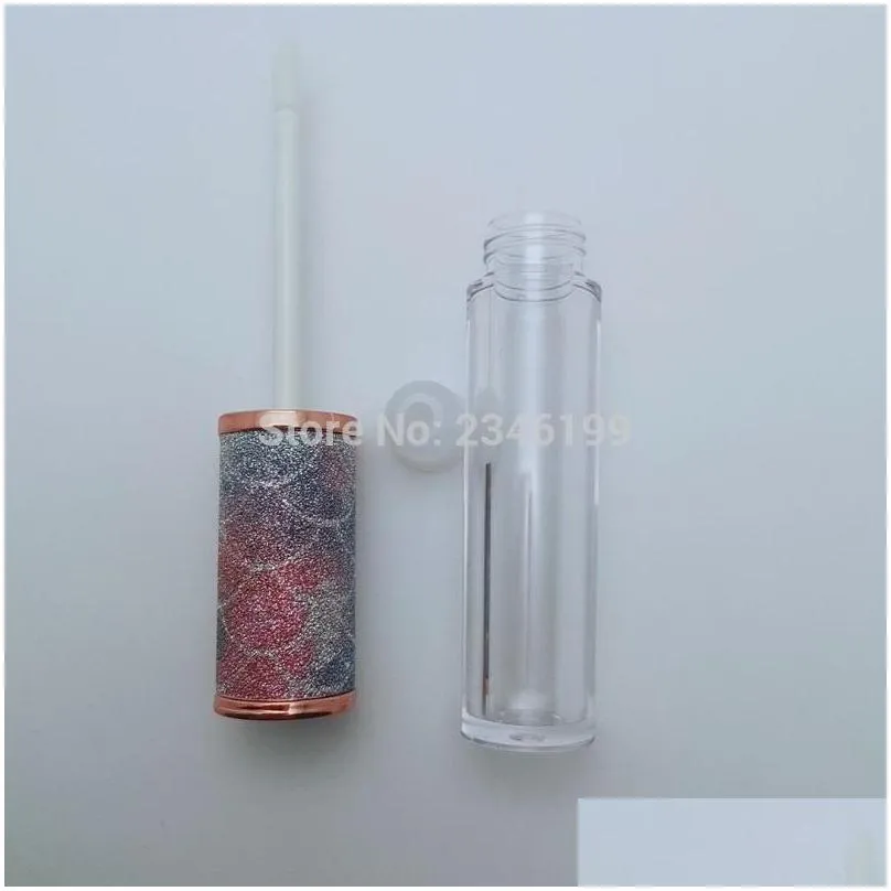 storage bottles jars rainbow color cap empty clear tube 25 pieces 5ml lip gloss tube with wand cosmetic container packaging