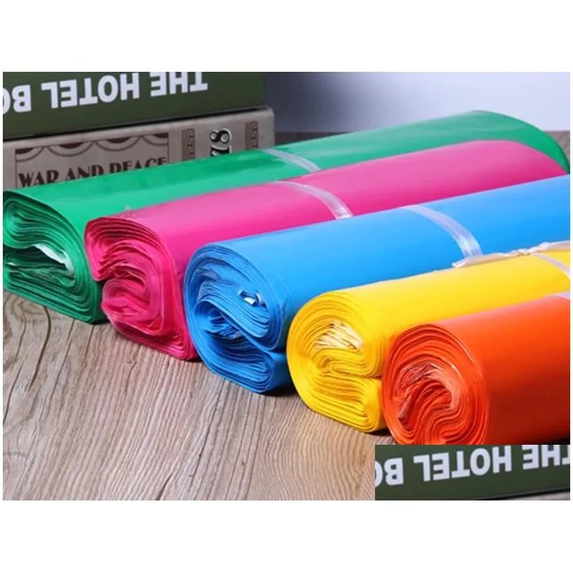 poly mailer bags pure color gift wrap express packaging envelope bag plastic garments mailing boxes 100pcs