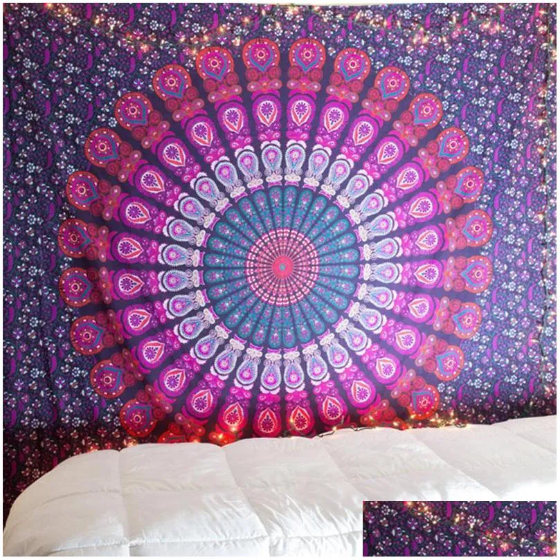  mandala tapestry hippie home decorative wall hanging bohemia beach mat yoga mat bedspread table cloth 210x148cm