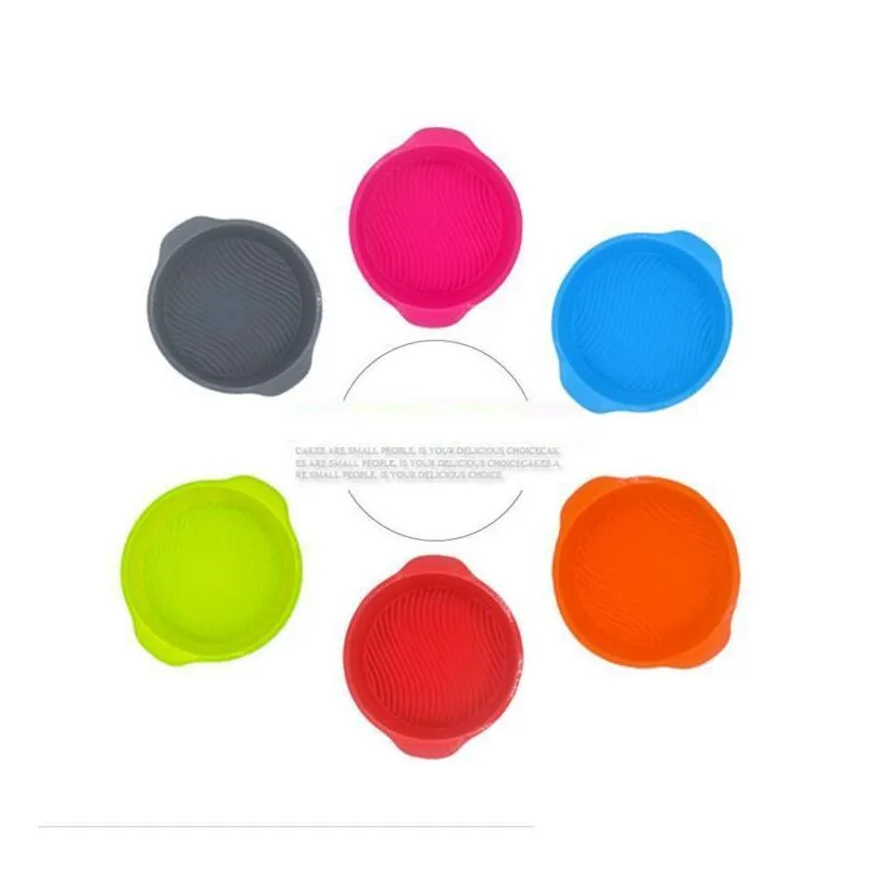 silicone round circular shape cake mold multicolor bakeware baking tool for cakes mousse pan decorating accessories