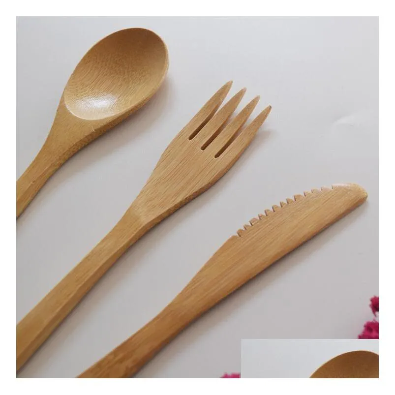 9 designs bamboo cutlery set portable flatware knife fork spoon dinnerware set outdoor travel tableware set for student